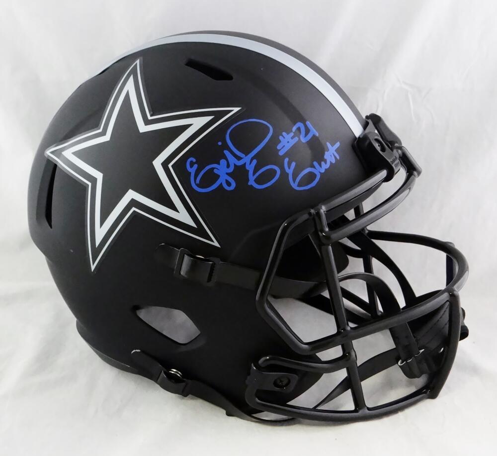 Ezekiel Elliott Autographed Dallas Cowboys F/S Eclipse Speed Helmet- Beckett W Auth *Blue