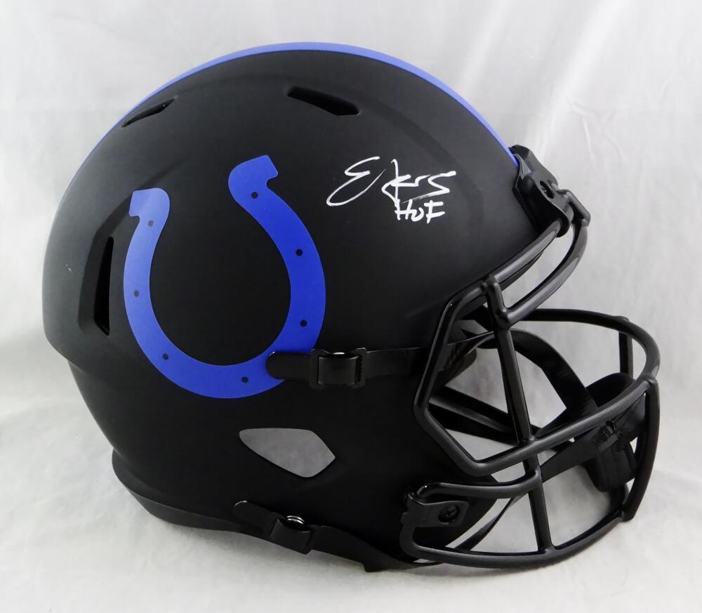 Edgerrin James Autographed F/S Indianapolis Colts Eclipse Speed Helmet w/HOF - JSA W Auth *Blue