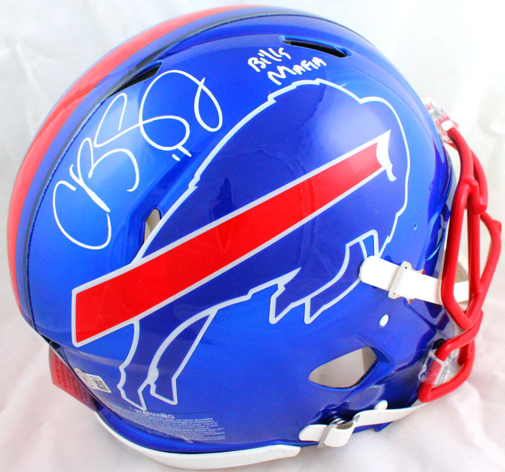 Cole Beasley Autographed Buffalo Bills F/S Flash Speed Authentic Helmet w/Bills Mafia-Beckett W Hologram *White