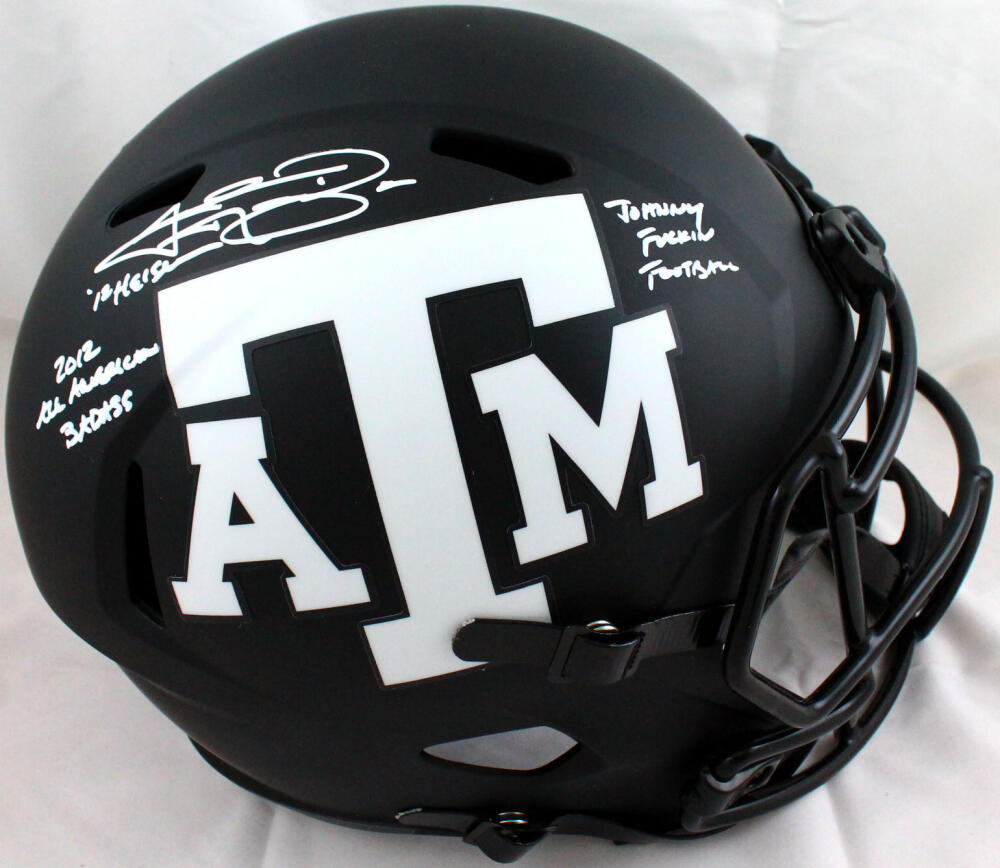 Johnny Manziel Autographed Texas A&M Eclipse Speed F/S Helmet w/ 3 Insc - JSA W Auth *White