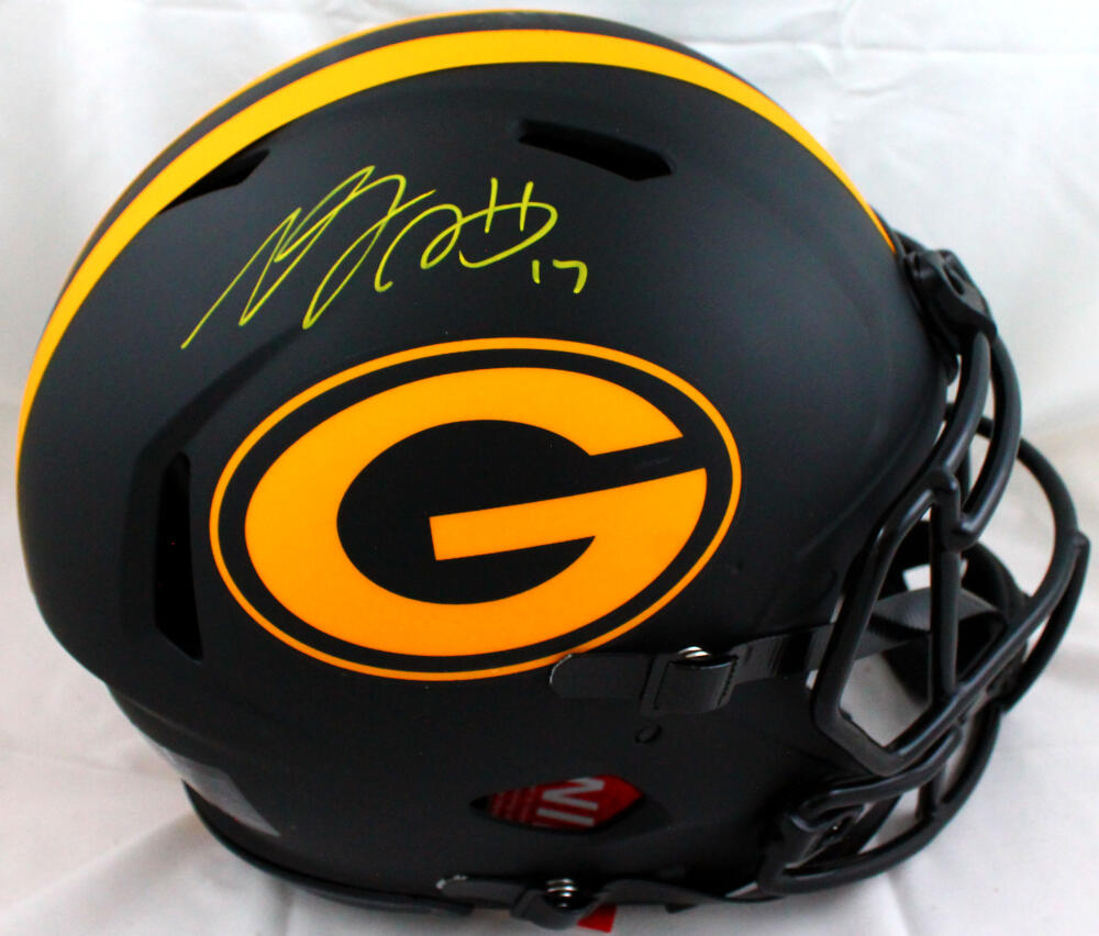 Davante Adams Autographed Green Bay Packers F/S Eclipse Authentic Helmet - JSA W Auth *Yellow