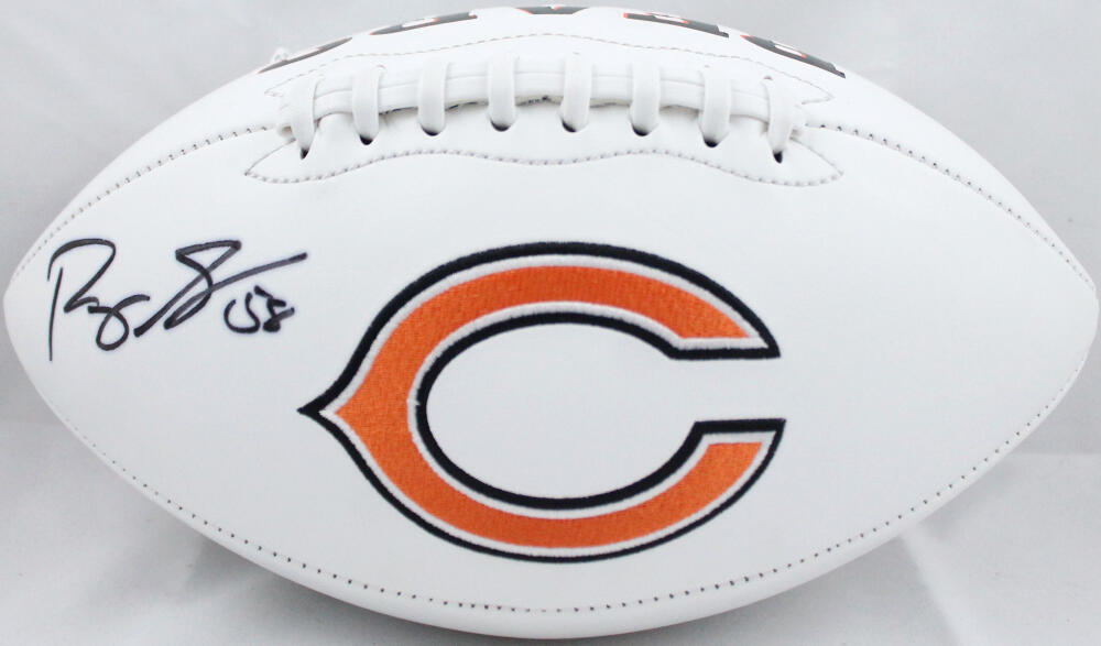 Roquan Smith Autographed Chicago Bears Rawlings Logo Football- Beckett Witness Authenticated