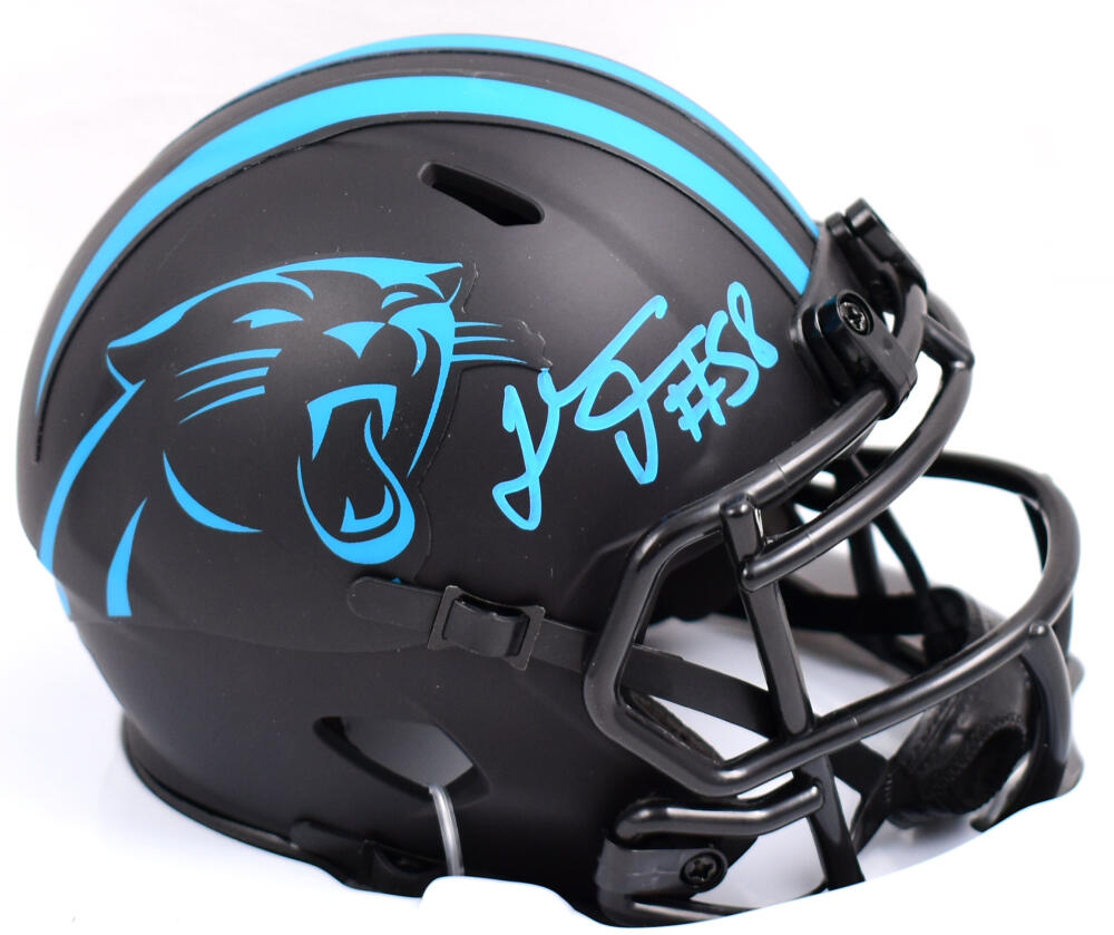 Thomas Davis Autographed Carolina Panthers Eclipse Speed Mini Helmet- Prova *Teal