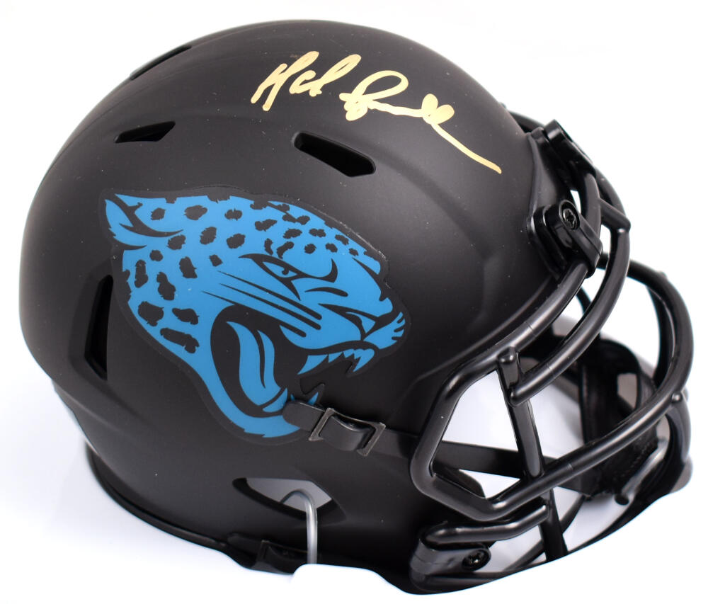 Mark Brunell Autographed Jacksonville Jaguars Eclipse Speed Mini Helmet - Prova *Gold