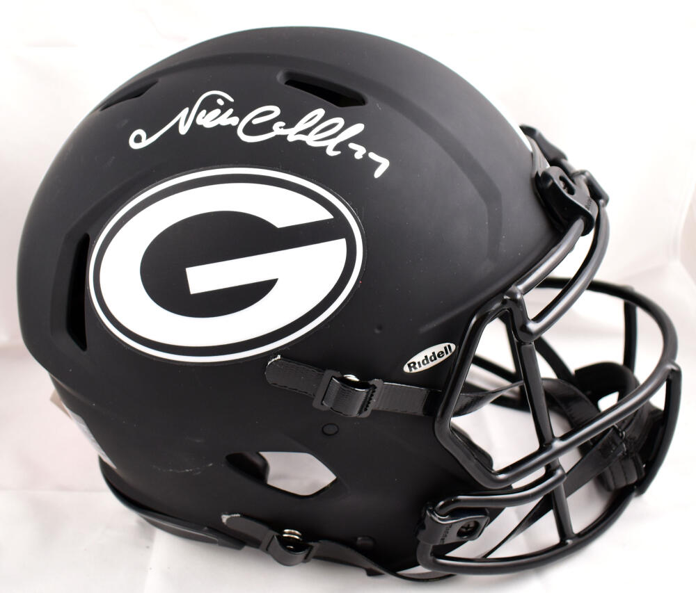 Nick Chubb Autographed Georgia Bulldogs F/S Eclipse Speed Authentic Helmet-Beckett W Hologram *Silver