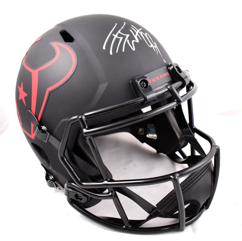 JJ Watt Autographed Houston Texans F/S Eclipse Speed Helmet - Beckett W Hologram *Silver